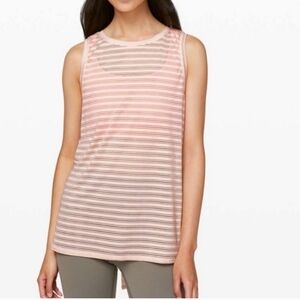 Lululemon Top Meet Halfway Tank in Striped Butter Pink 4 (#25)